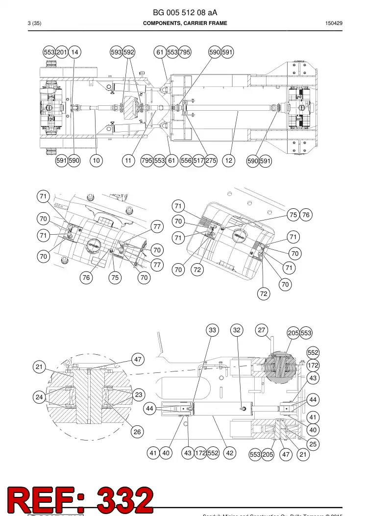 44241400 442 414 00 HEXAGON HEAD BOLT (FULL THREAD) - Sandvik Technical Drawing