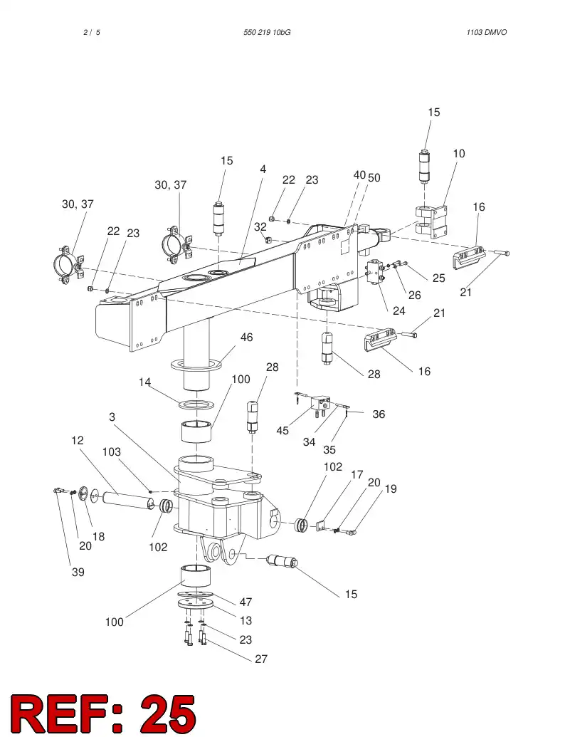 44256750 442 567 50 BOLT DE CABEA HEXAGON (HALF THREAD) - Sandvik Technical Drawing