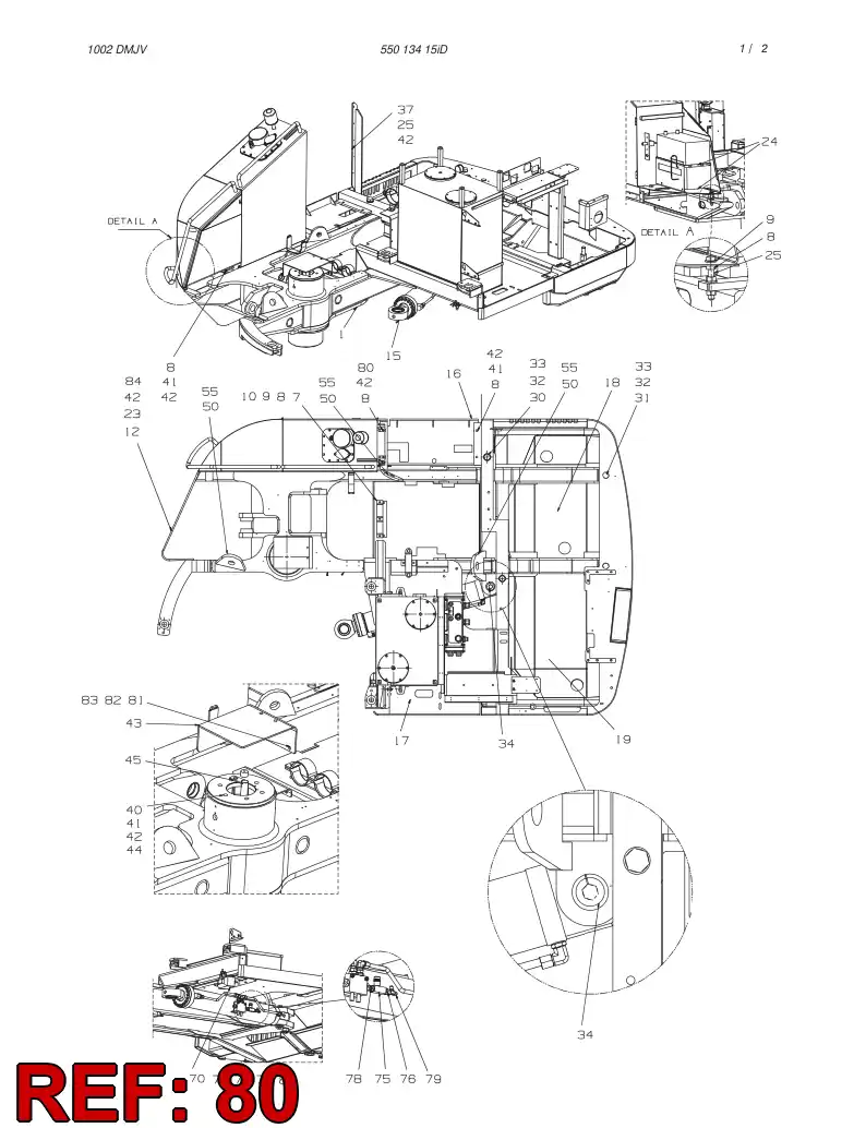 44263880 442 638 80 HEXAGON HEAD BOLT (HALF THREAD) - Sandvik Technical Drawing