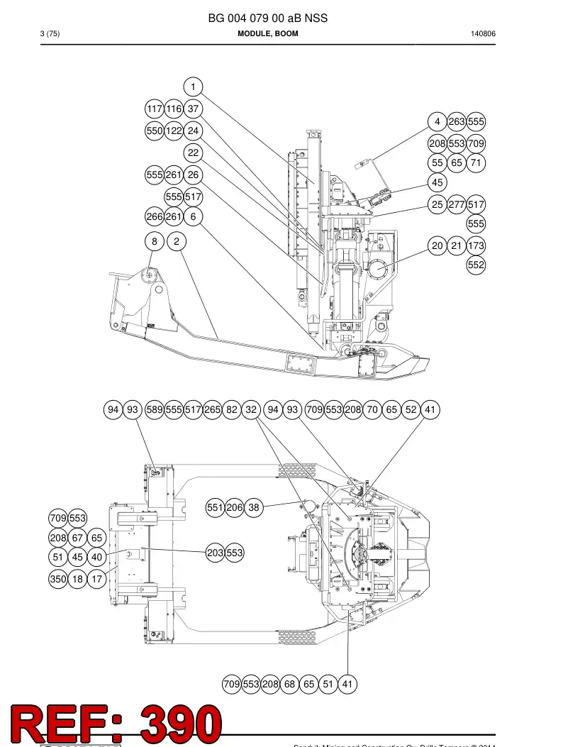 44294610 442 946 10 HEXAGON HEAD BOLT (HALF THREAD) - Sandvik Technical Drawing