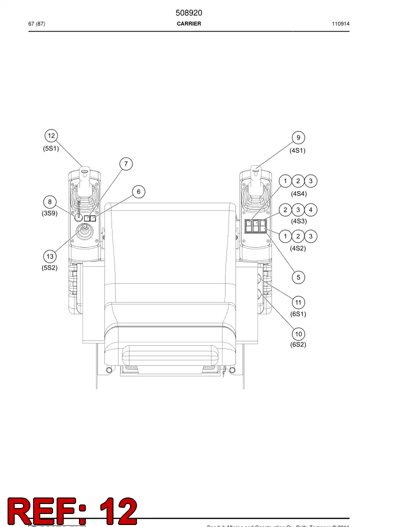 500517 500517 Joystick - Sandvik Technical Drawing