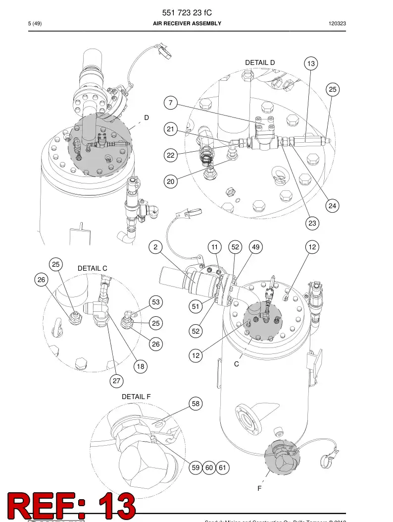 500912 500912 Valve, Check - Sandvik Technical Drawing