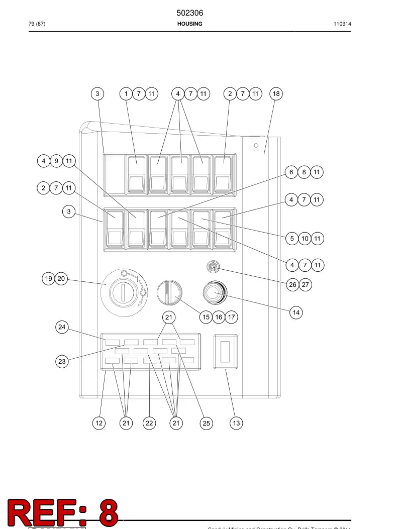 501197 501197 Illuminated push button - Sandvik Technical Drawing