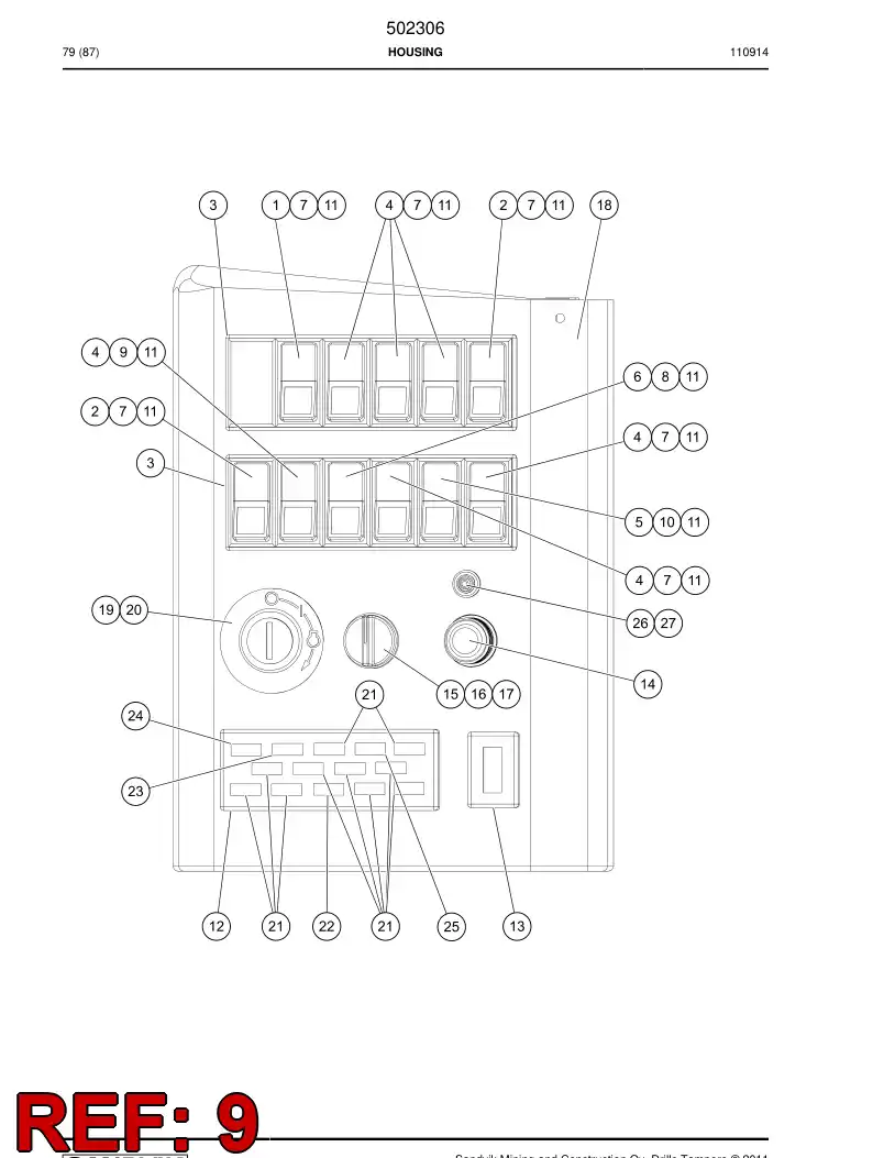 501198 501198 Illuminated push button - Sandvik Technical Drawing