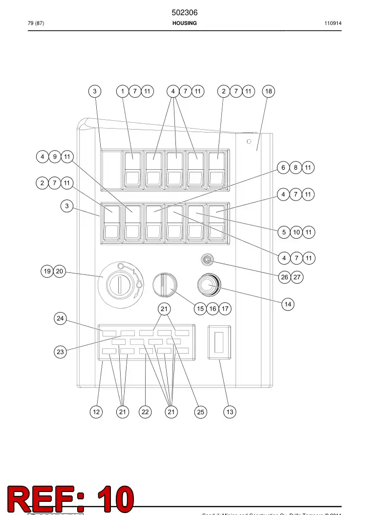 501199 501199 Illuminated push button - Sandvik Technical Drawing