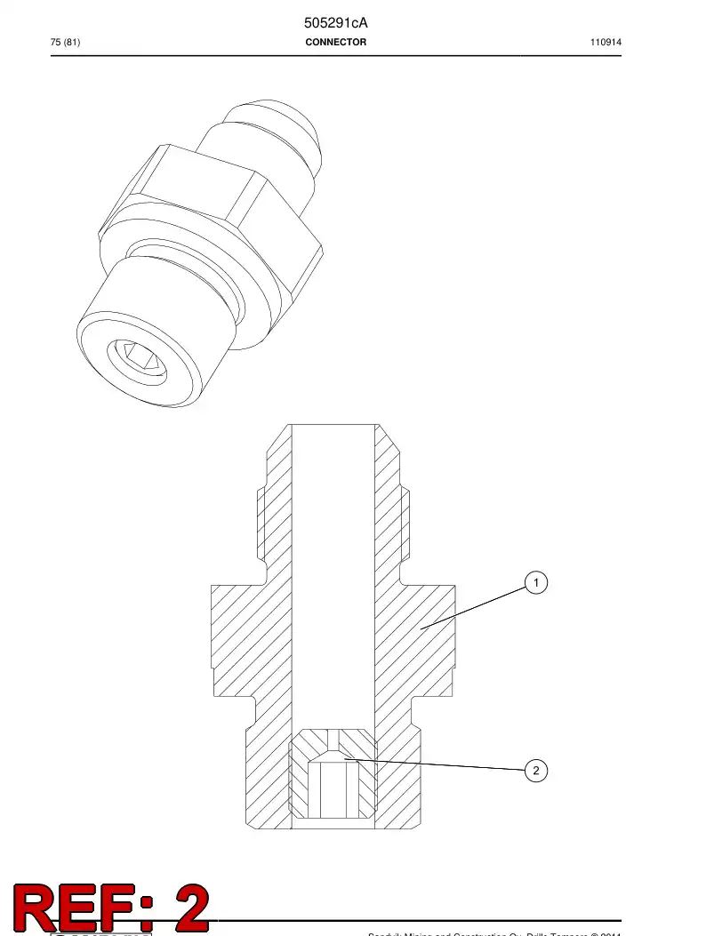 501398 501398 Nozzle - Sandvik Technical Drawing
