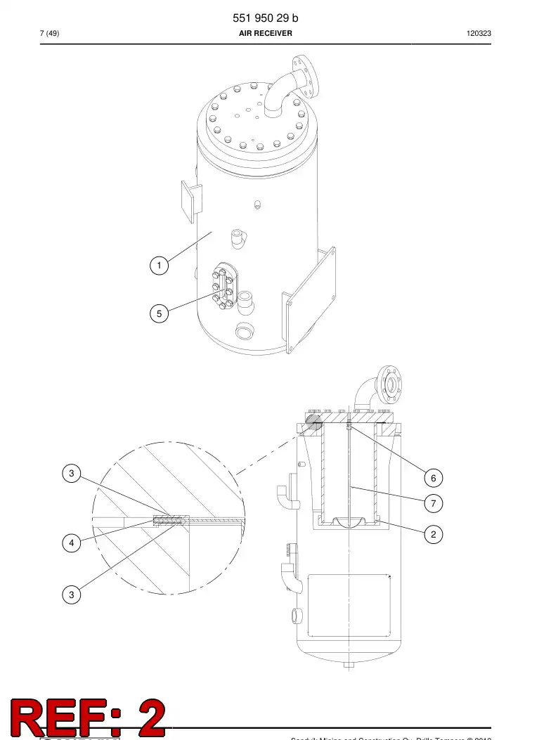 502551 502551 Oil separator - Sandvik Technical Drawing