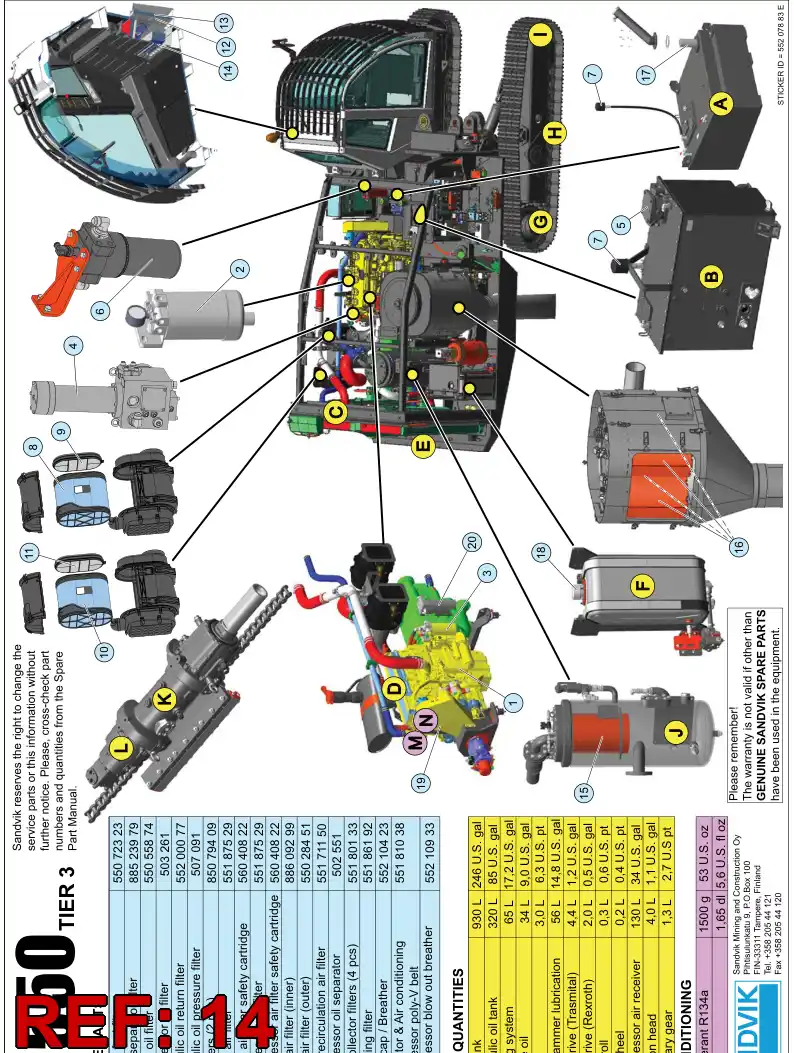502551a 502551a Oil Seperator - Sandvik Technical Drawing
