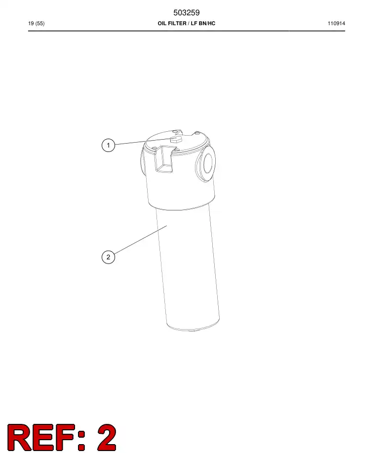 503261 503261 Filter element - Sandvik Technical Drawing
