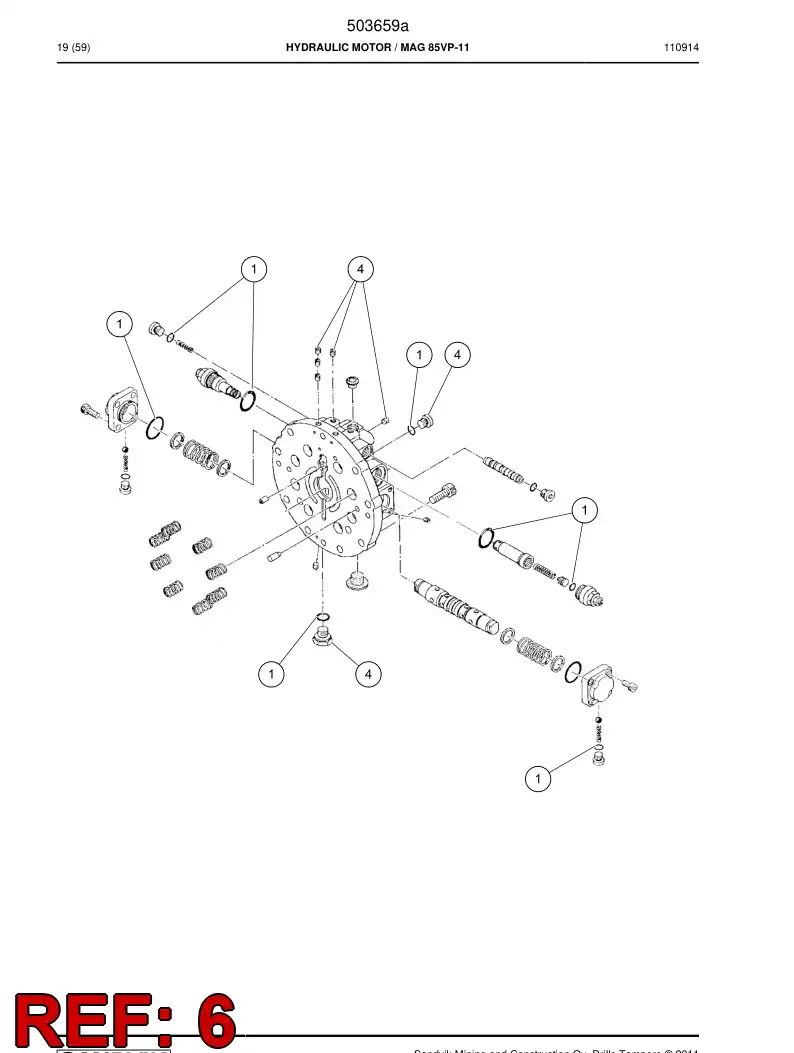 503659a 503659a HYDRAULIC MOTOR - Sandvik Technical Drawing