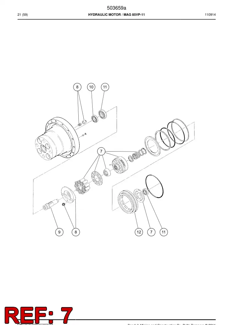 503671 503671 Cylinder assembly - Sandvik Technical Drawing