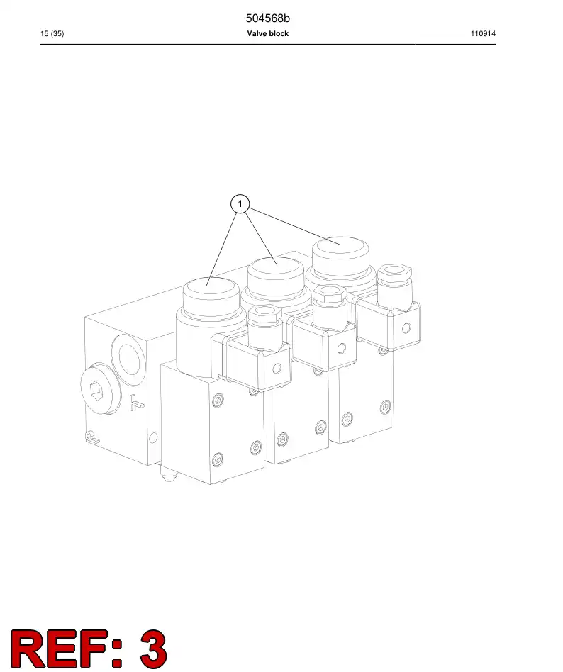 504568b 504568b Valve block - Sandvik Technical Drawing