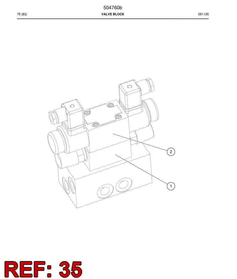504760b 504760b VALVE BLOCK - Sandvik Technical Drawing
