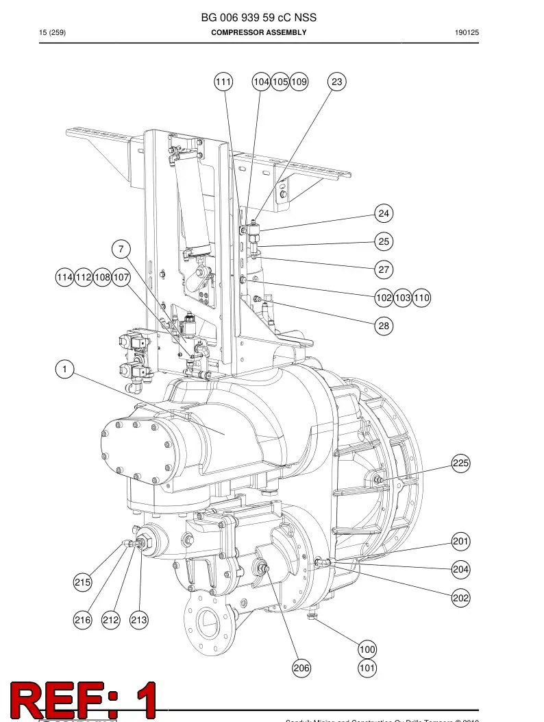 504801 504801 Compressor - Sandvik Technical Drawing