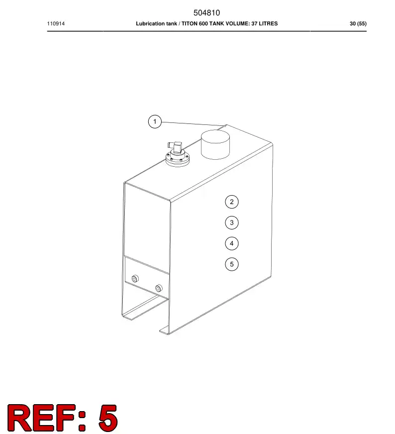 504815 504815 Lubricator level-sticker - Sandvik Technical Drawing