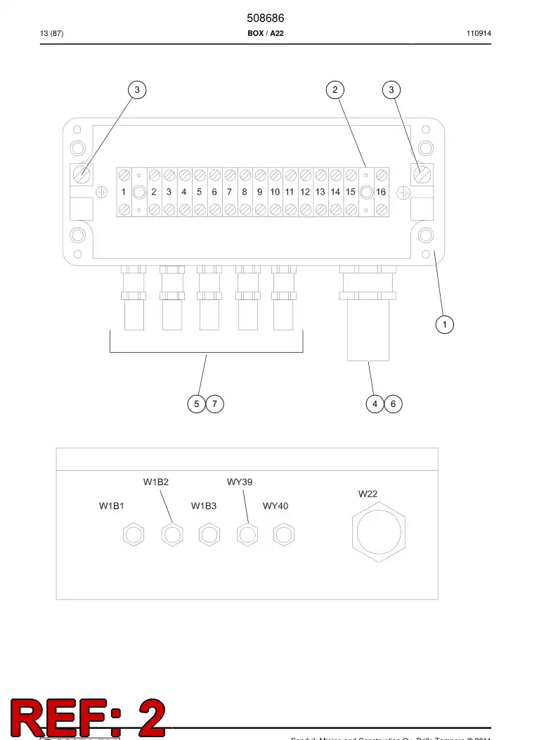 504873 504873 Mounting rail - Sandvik Technical Drawing