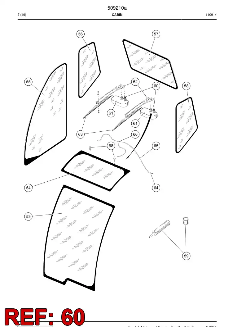 505001 505001 Wiper motor - Sandvik Technical Drawing