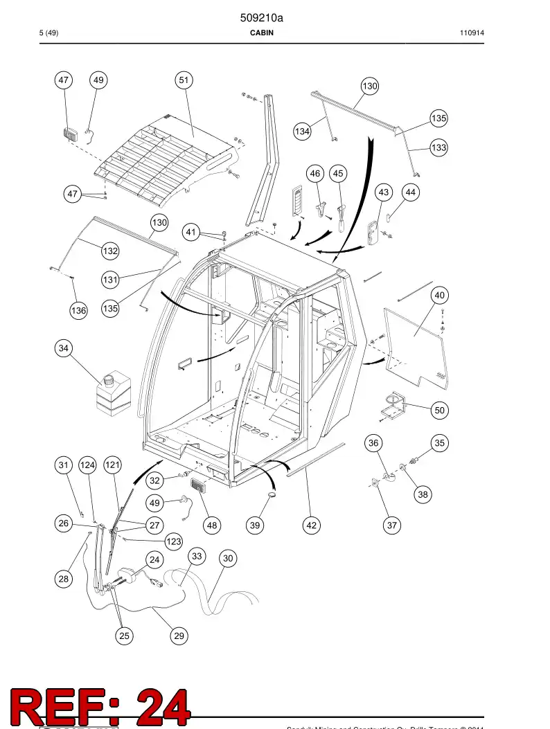 505013 505013 Wiper motor - Sandvik Technical Drawing