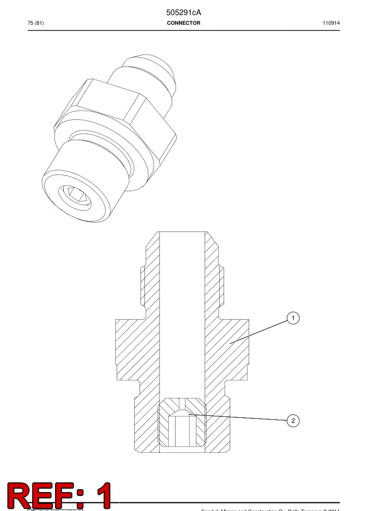 505289 505289 Connector - Sandvik Technical Drawing