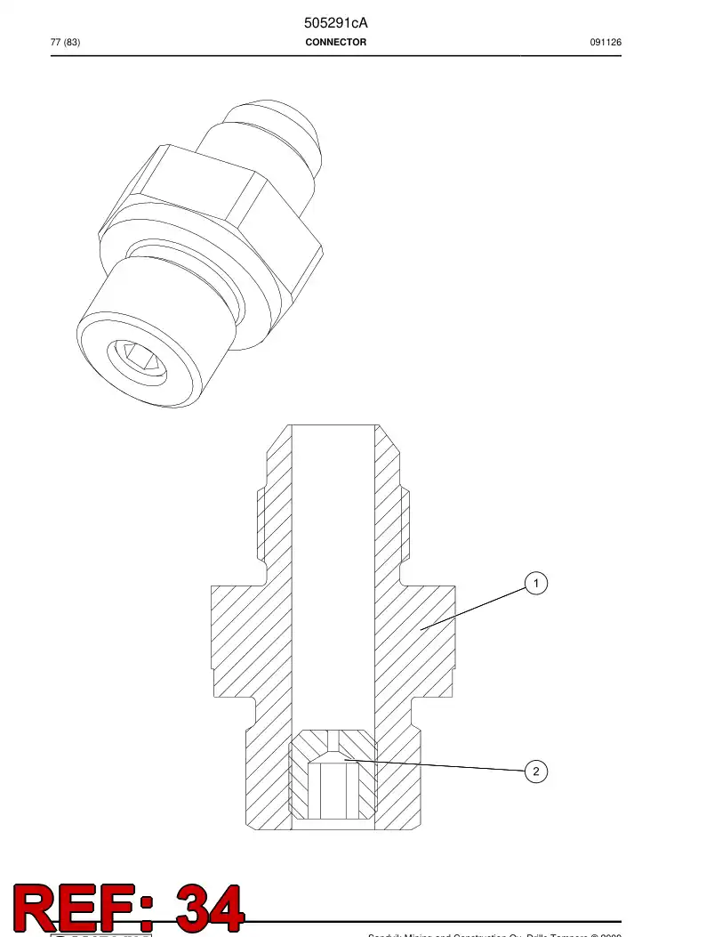 505291c 505291c CONNECTOR - Sandvik Technical Drawing