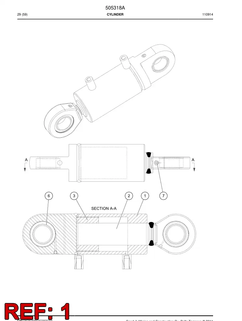 505316 505316 Cylinder tube - Sandvik Technical Drawing