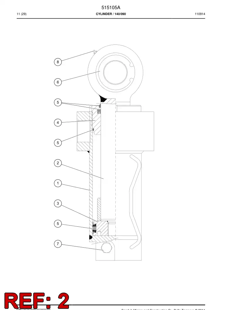 505348 505348 PISTON rod - Sandvik Technical Drawing