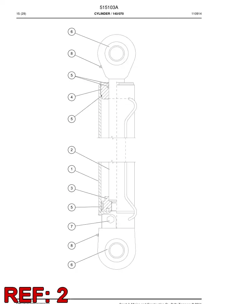 505415 505415 PISTON rod - Sandvik Technical Drawing