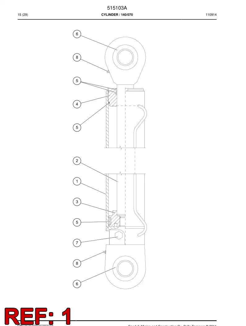 505416 505416 Cylinder tube - Sandvik Technical Drawing