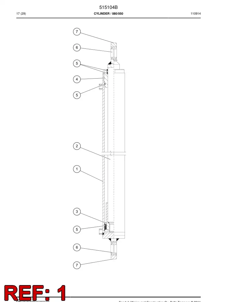 505417 505417 Cylinder tube - Sandvik Technical Drawing