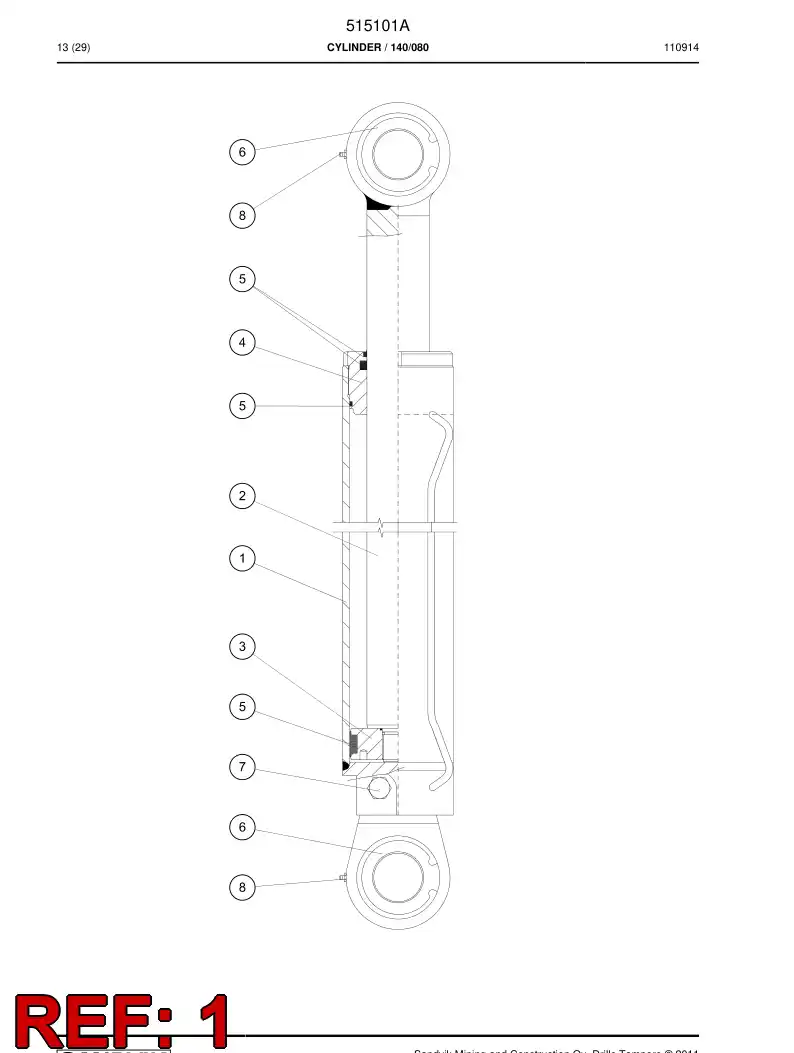 505419 505419 Cylinder tube - Sandvik Technical Drawing