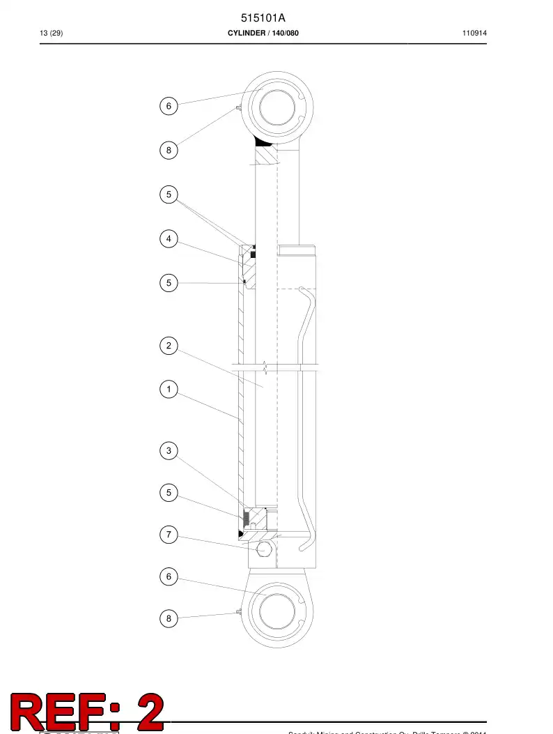 505420 505420 PISTON rod - Sandvik Technical Drawing