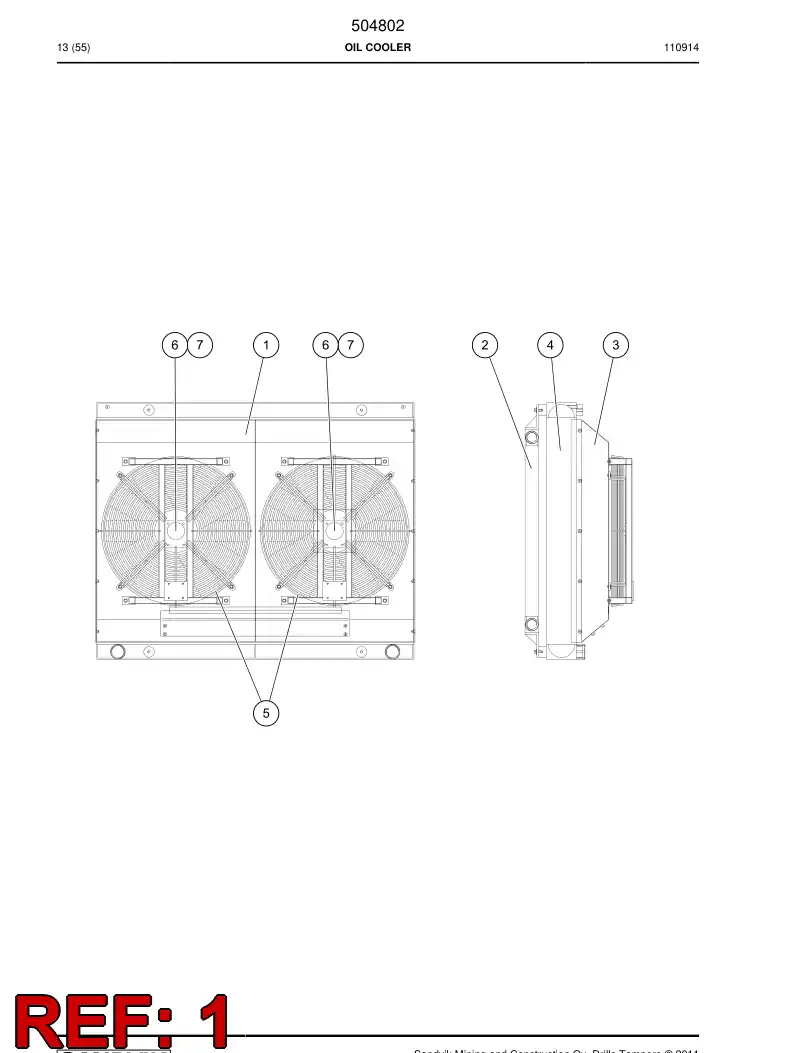 505502 505502 Cooler element - Sandvik Technical Drawing