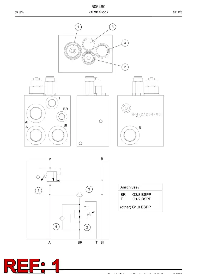505547 505547 Valve - Sandvik Technical Drawing