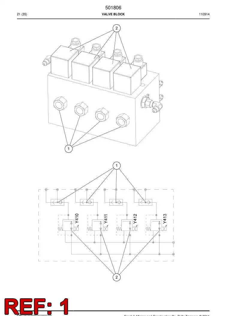 505575 505575 Shuttle valve - Sandvik Technical Drawing