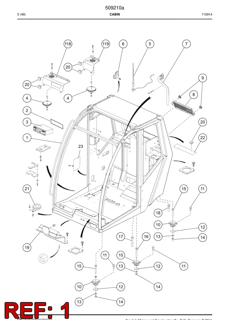 505641 505641 Frame - Sandvik Technical Drawing