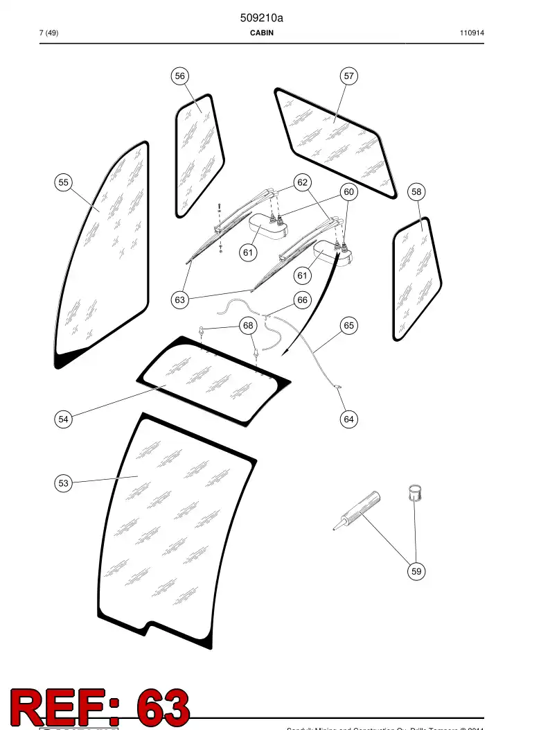 505664 505664 Wiper blade - Sandvik Technical Drawing