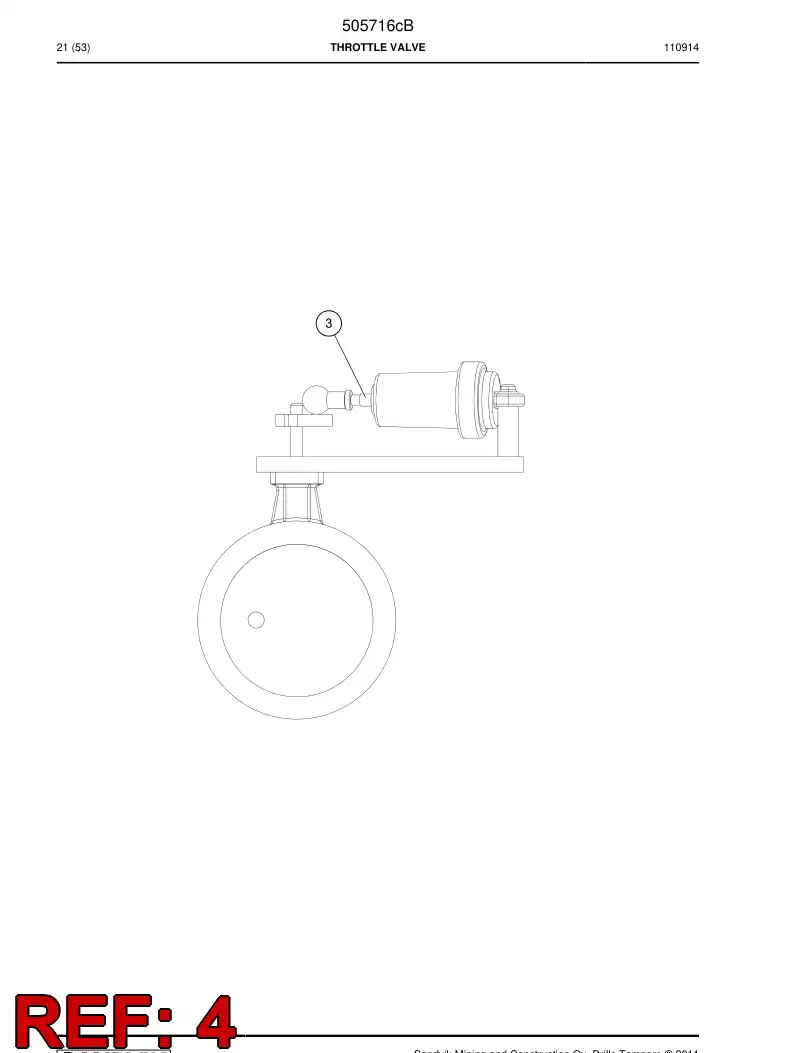505716c 505716c THROTTLE VALVE - Sandvik Technical Drawing