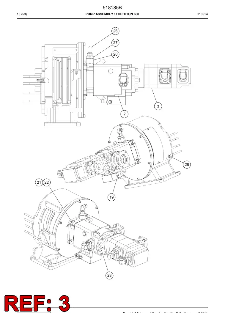 505732 505732 Gear pump - Sandvik Technical Drawing
