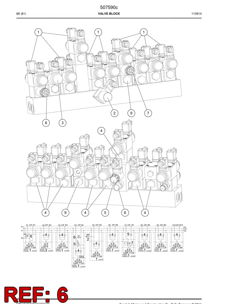 505782 505782 Pressure relief valve - Sandvik Technical Drawing