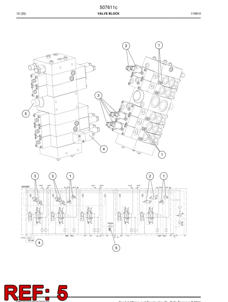 505814 505814 Valve - Sandvik Technical Drawing