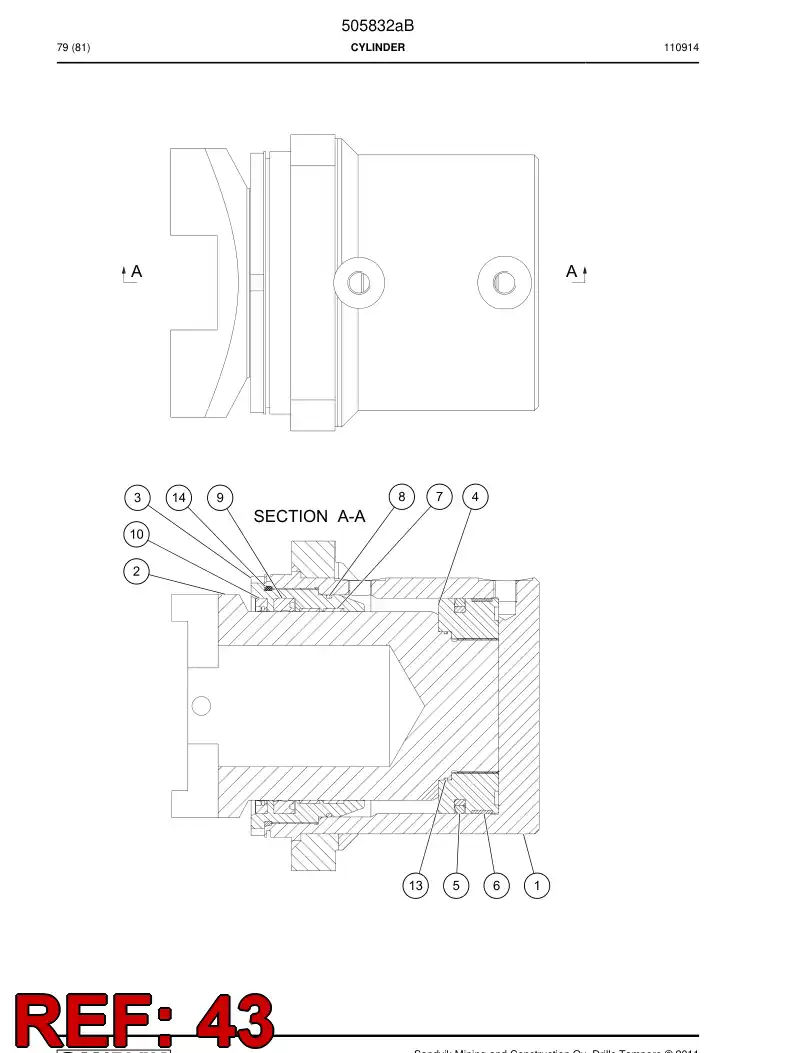 505832a 505832a CYLINDER - Sandvik Technical Drawing