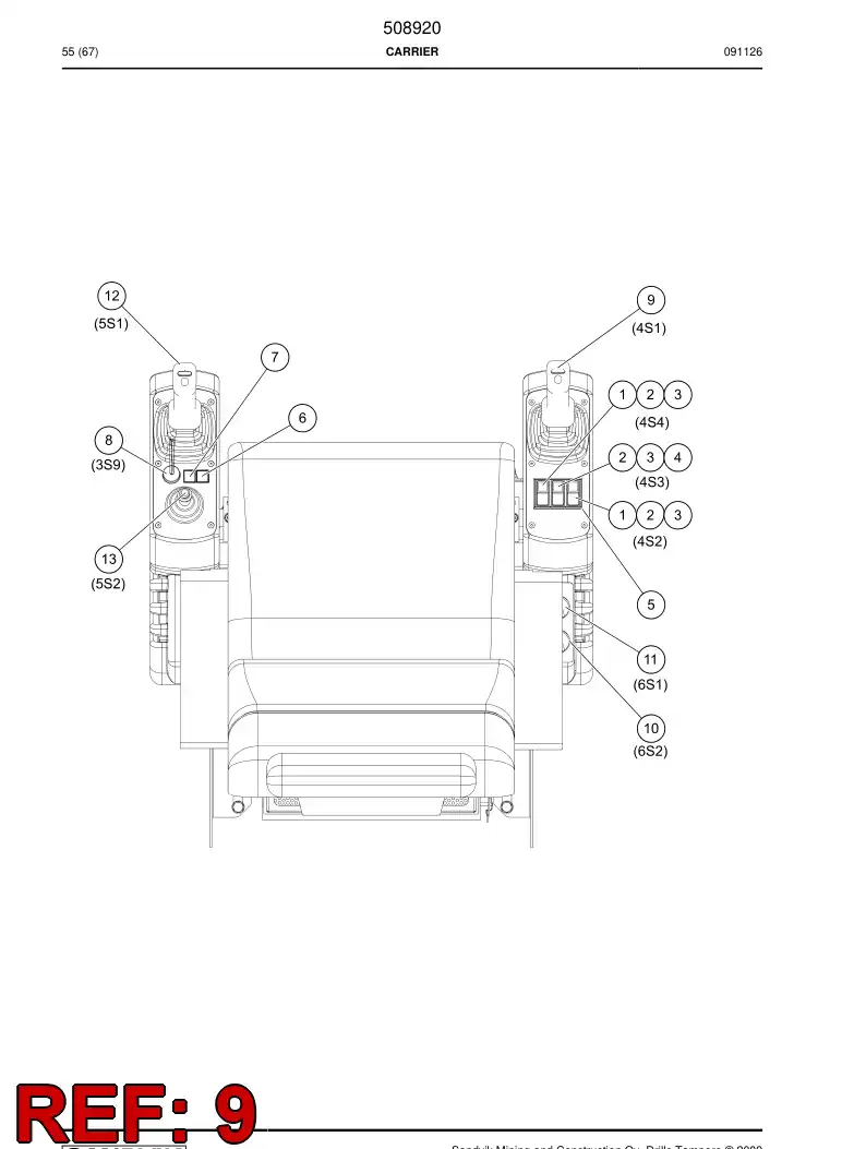 505984a 505984a Joystick - Sandvik Technical Drawing