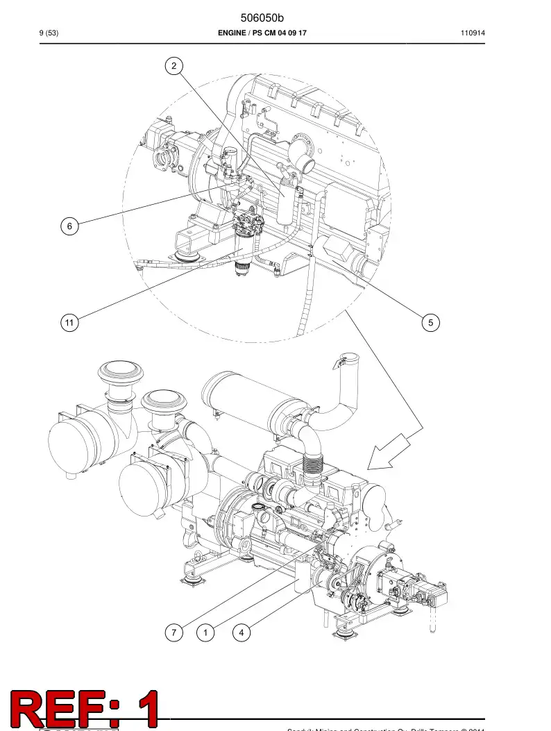 506050b 506050b Engine - Sandvik Technical Drawing