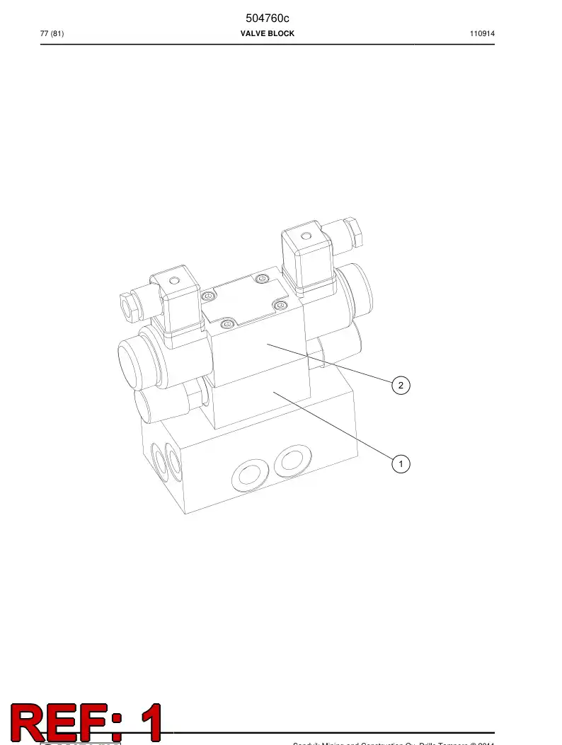506705 506705 Valve - Sandvik Technical Drawing