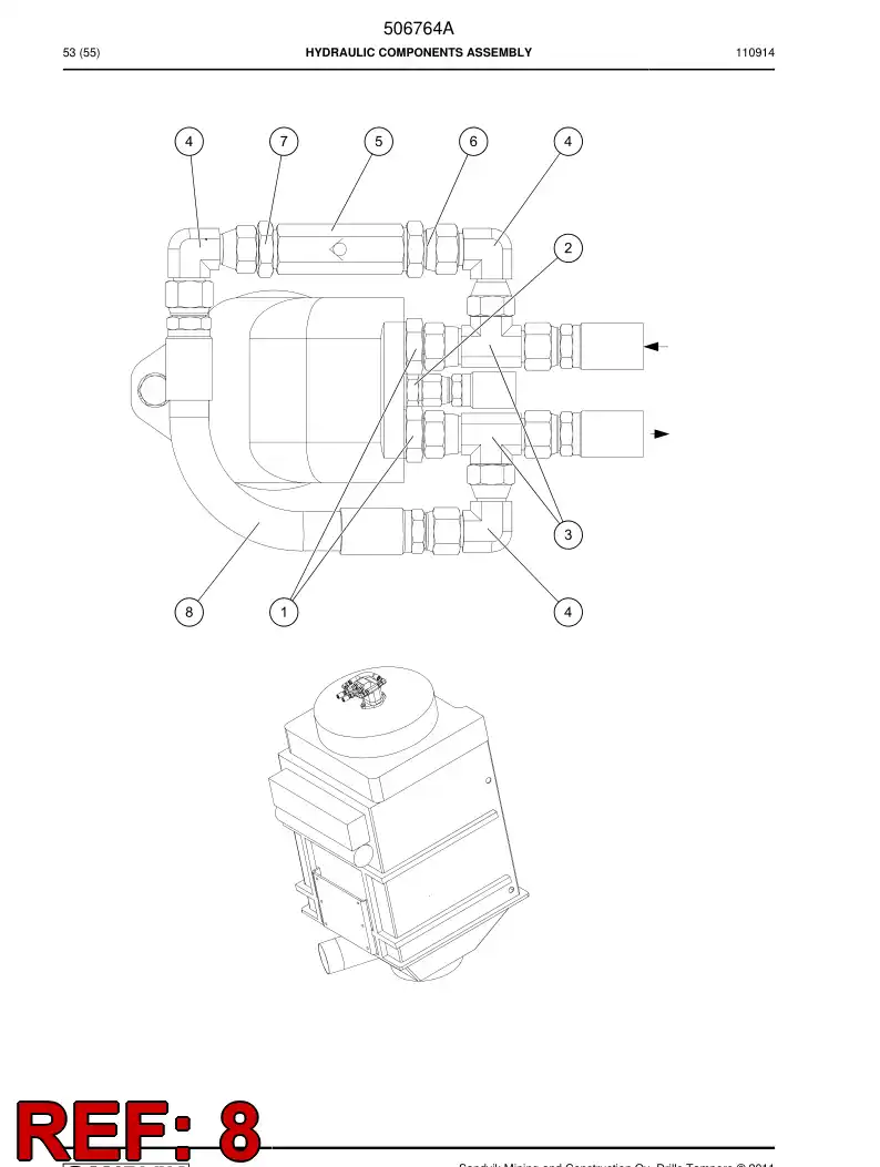 506765 506765 Hose assembly - Sandvik Technical Drawing
