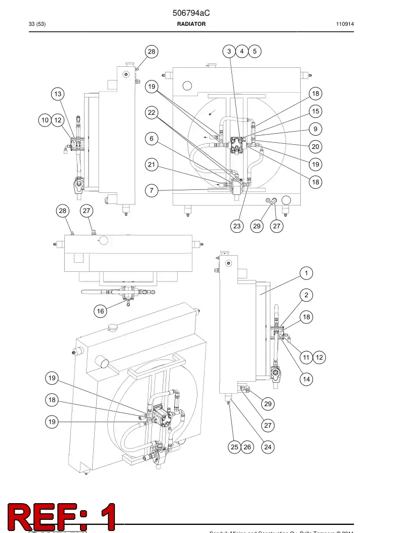 506794a 506794a Radiator - Sandvik Technical Drawing
