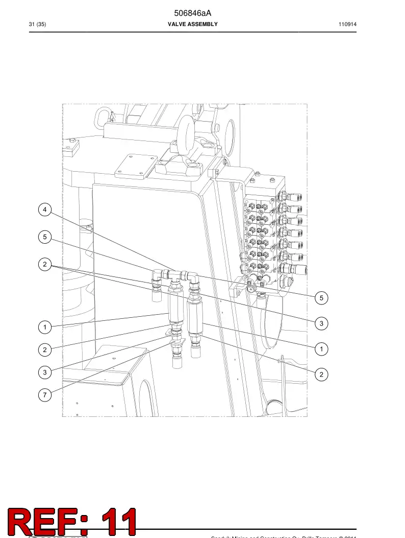 506846a 506846a Valve assembly - Sandvik Technical Drawing