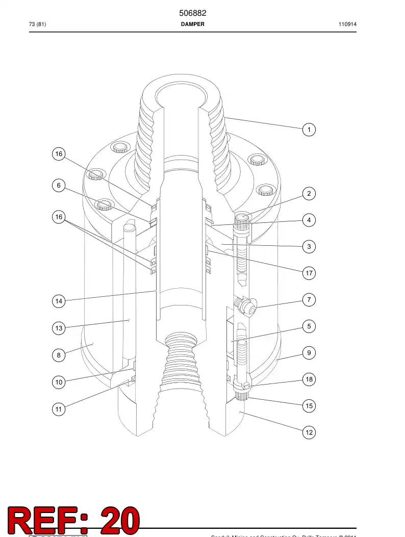 506884 506884 Sealing kit - Sandvik Technical Drawing