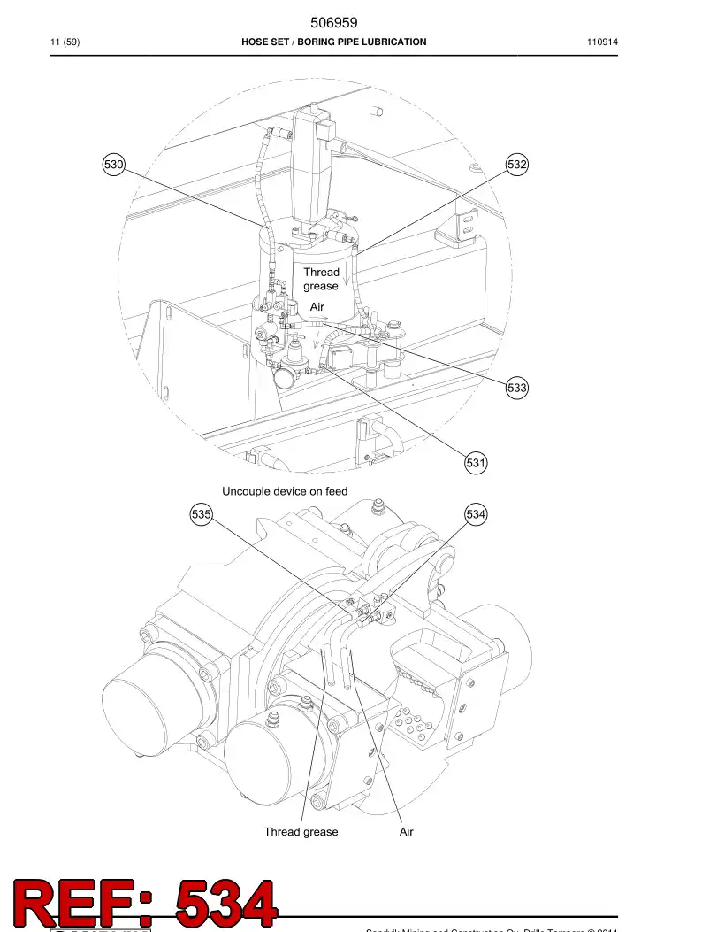 506962 506962 Hose - Sandvik Technical Drawing