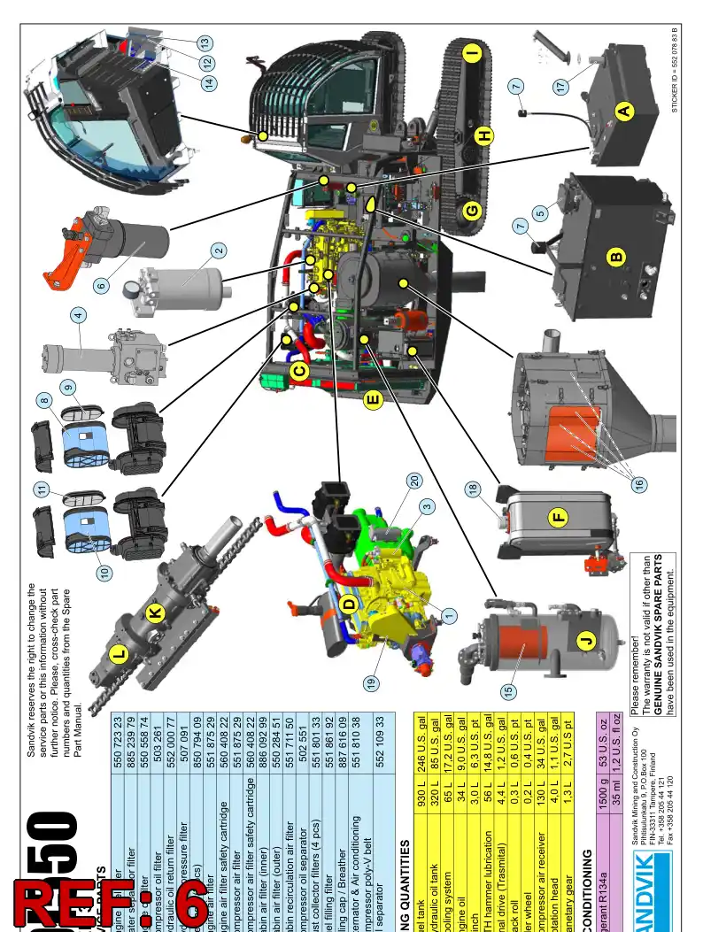 507091 507091 Element, Filter - Sandvik Technical Drawing